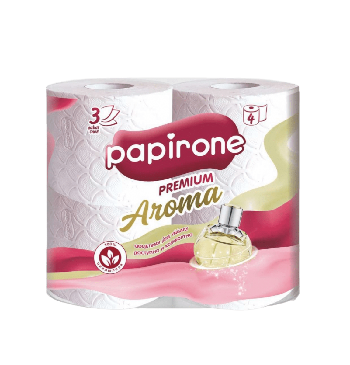 Туалетная бумага PAPIRONE 4 рулона AROMA-1